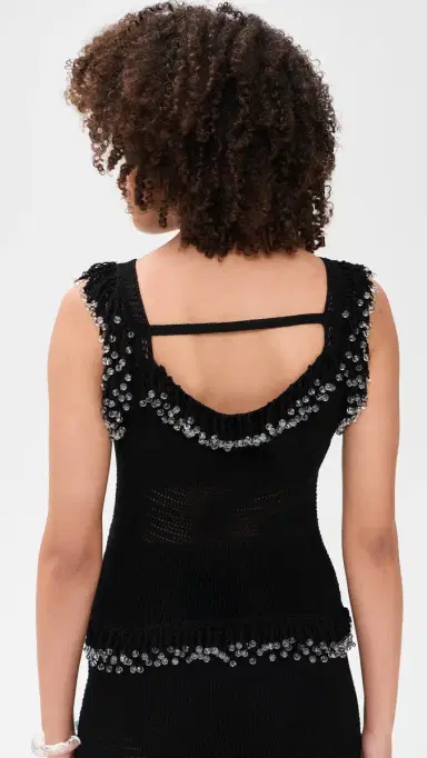 Paris Georgia Fringe Top Black L | Thumbnail 3 Paris Georgia Fringe Top Black L | Thumbnail 3