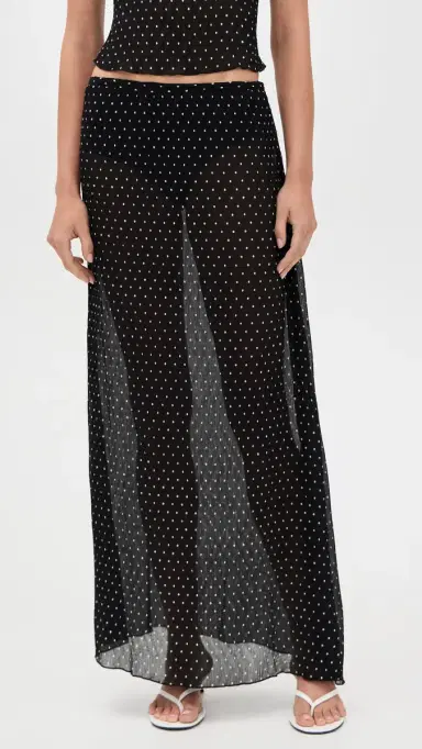 LIONESS Ford Maxi Skirt Onyx Polka | Thumbnail 2 LIONESS Ford Maxi Skirt Onyx Polka | Thumbnail 2