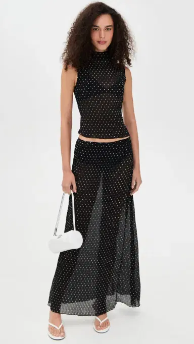 LIONESS Ford Maxi Skirt Onyx Polka | Thumbnail 5 LIONESS Ford Maxi Skirt Onyx Polka | Thumbnail 5
