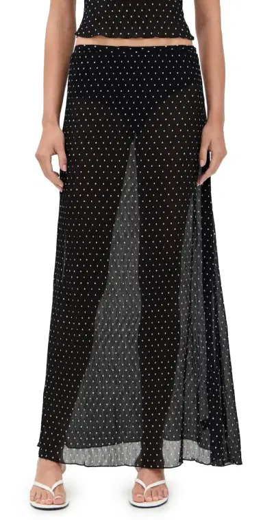 LIONESS Ford Maxi Skirt Onyx Polka | Thumbnail 1 LIONESS Ford Maxi Skirt Onyx Polka | Thumbnail 1