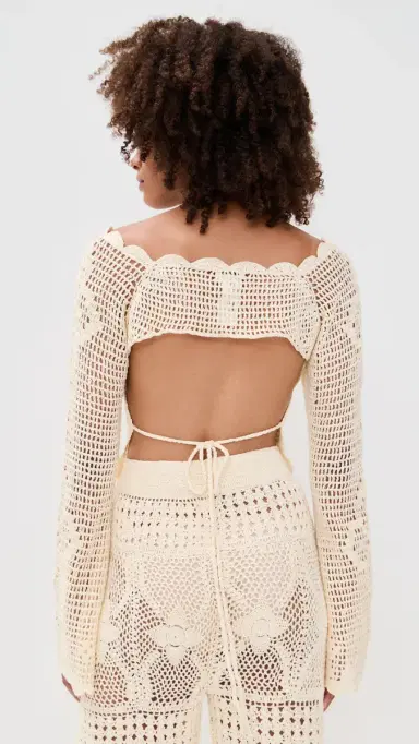 Agua Bendita Boh Handmade Crochet Top White | Thumbnail 3 Agua Bendita Boh Handmade Crochet Top White | Thumbnail 3