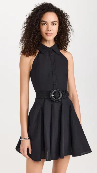 Hemant & Nandita Short Dress With Buckle Belt Black | Thumbnail 2 Hemant & Nandita Short Dress With Buckle Belt Black | Thumbnail 2