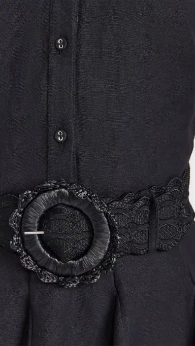 Hemant & Nandita Short Dress With Buckle Belt Black | Thumbnail 6 Hemant & Nandita Short Dress With Buckle Belt Black | Thumbnail 6