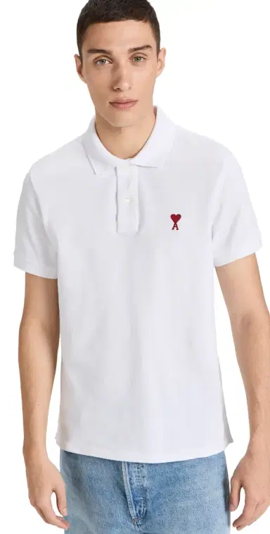 AMI De Coeur Polo Shirt White | Thumbnail 1 AMI De Coeur Polo Shirt White | Thumbnail 1