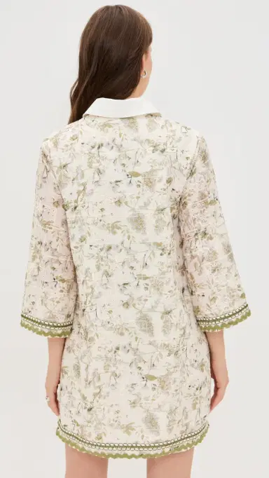 English Factory Floral Embroidery Mini Dress Green ulti | Thumbnail 3 English Factory Floral Embroidery Mini Dress Green ulti | Thumbnail 3