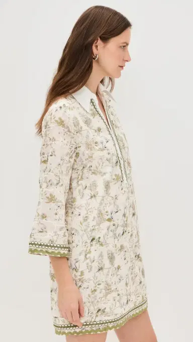 English Factory Floral Embroidery Mini Dress Green ulti | Thumbnail 4 English Factory Floral Embroidery Mini Dress Green ulti | Thumbnail 4