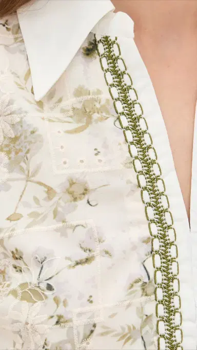 English Factory Floral Embroidery Mini Dress Green ulti | Thumbnail 6 English Factory Floral Embroidery Mini Dress Green ulti | Thumbnail 6