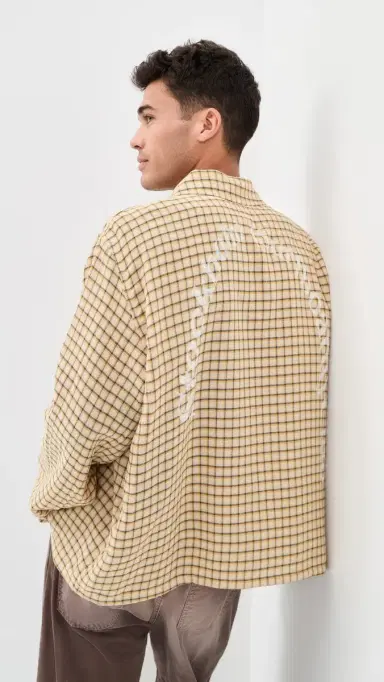 Stockholm Surfboard Club Club Overshirt Yellow Check | Thumbnail 2 Stockholm Surfboard Club Club Overshirt Yellow Check | Thumbnail 2