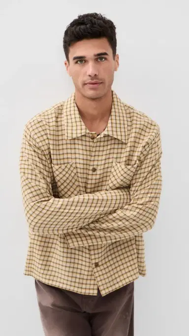Stockholm Surfboard Club Club Overshirt Yellow Check | Thumbnail 3 Stockholm Surfboard Club Club Overshirt Yellow Check | Thumbnail 3