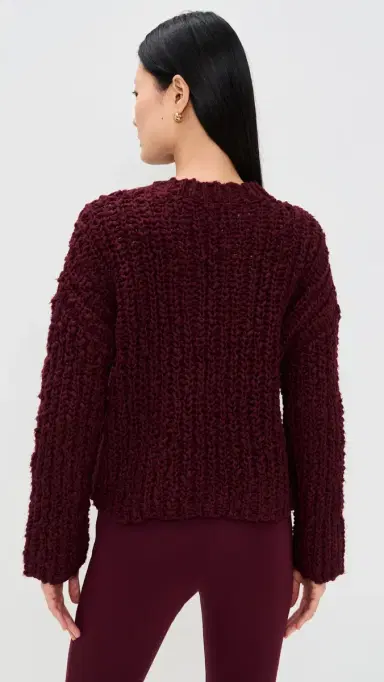 LE BOP Marina Pullover Boxy weater Burgundy | Thumbnail 3 LE BOP Marina Pullover Boxy weater Burgundy | Thumbnail 3