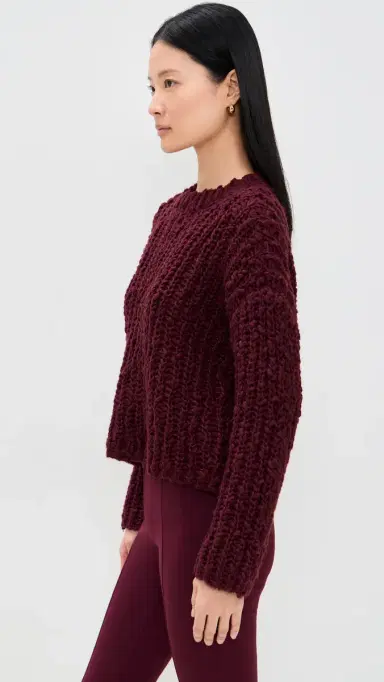LE BOP Marina Pullover Boxy weater Burgundy | Thumbnail 4 LE BOP Marina Pullover Boxy weater Burgundy | Thumbnail 4