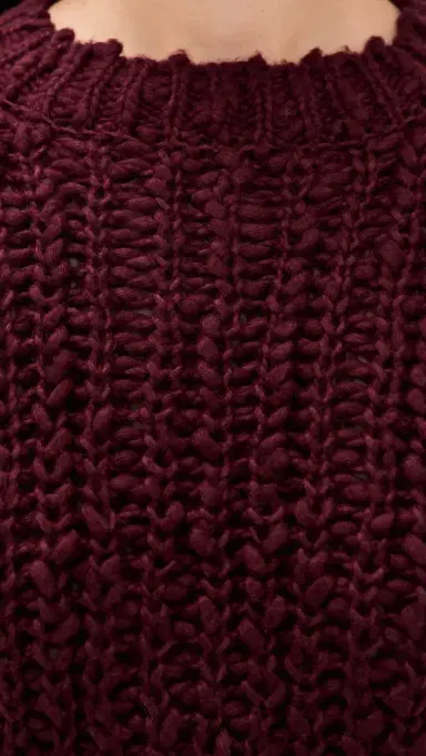 LE BOP Marina Pullover Boxy weater Burgundy | Thumbnail 6 LE BOP Marina Pullover Boxy weater Burgundy | Thumbnail 6