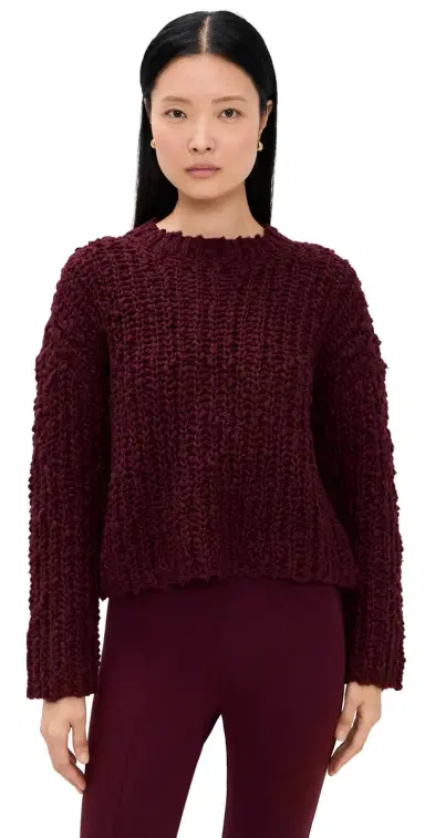 LE BOP Marina Pullover Boxy weater Burgundy | Thumbnail 1 LE BOP Marina Pullover Boxy weater Burgundy | Thumbnail 1