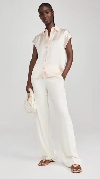 Vince Cap Sleeve Ruched Back Blouse Chiffon | Thumbnail 5 Vince Cap Sleeve Ruched Back Blouse Chiffon | Thumbnail 5