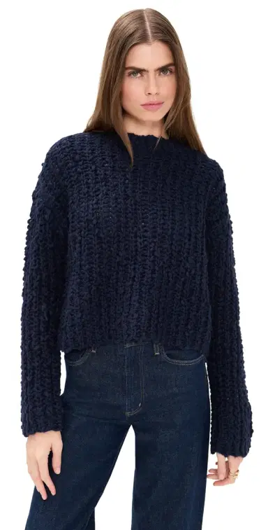 LE BOP Marina Pullover Boxy Sweater Navy | Thumbnail 1 LE BOP Marina Pullover Boxy Sweater Navy | Thumbnail 1