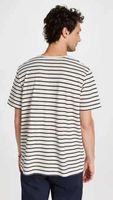 Nili Lotan Pierre T-Shirt Navy/ tripe | Thumbnail 3 Nili Lotan Pierre T-Shirt Navy/ tripe | Thumbnail 3