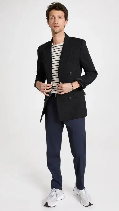 Nili Lotan Pierre T-Shirt Navy/ tripe | Thumbnail 5 Nili Lotan Pierre T-Shirt Navy/ tripe | Thumbnail 5