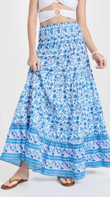 Playa Lucila Printed Ruffle Skirt Blue ulti | Thumbnail 2 Playa Lucila Printed Ruffle Skirt Blue ulti | Thumbnail 2