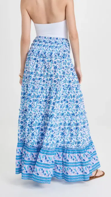 Playa Lucila Printed Ruffle Skirt Blue ulti | Thumbnail 3 Playa Lucila Printed Ruffle Skirt Blue ulti | Thumbnail 3