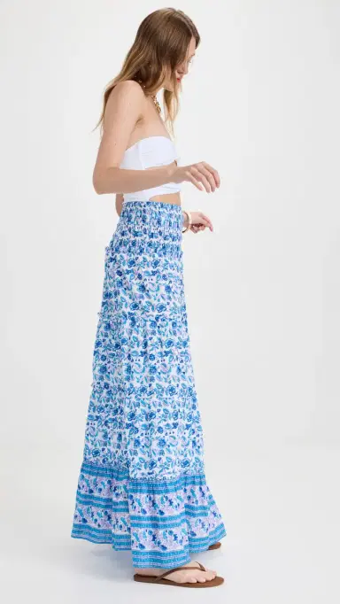 Playa Lucila Printed Ruffle Skirt Blue ulti | Thumbnail 4 Playa Lucila Printed Ruffle Skirt Blue ulti | Thumbnail 4