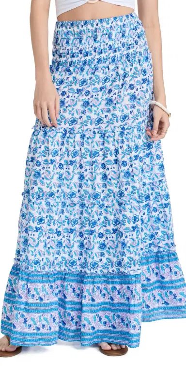 Playa Lucila Printed Ruffle Skirt Blue ulti | Thumbnail 1 Playa Lucila Printed Ruffle Skirt Blue ulti | Thumbnail 1