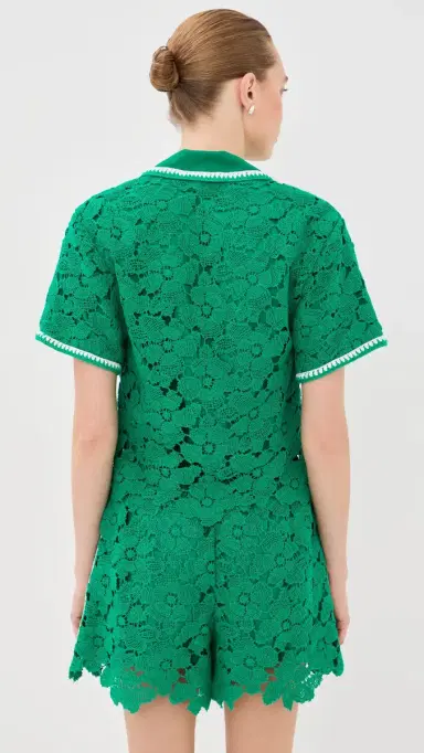 Simkhai Glenn Lace Camp Shirt Kelly Green | Thumbnail 4 Simkhai Glenn Lace Camp Shirt Kelly Green | Thumbnail 4