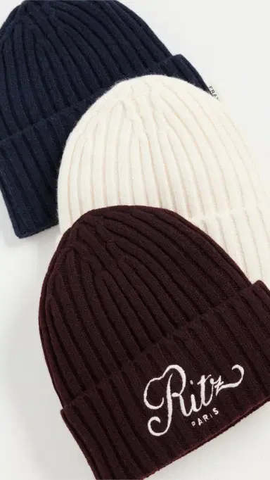 FRAME x Ritz Paris Cashmere Beanie Navy One Size | Thumbnail 5 FRAME x Ritz Paris Cashmere Beanie Navy One Size | Thumbnail 5