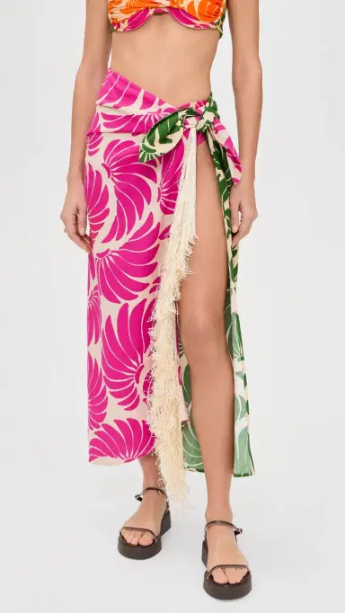 FARM Rio Banana Wings Midi Skirt Banana Wings Pink | Thumbnail 2 FARM Rio Banana Wings Midi Skirt Banana Wings Pink | Thumbnail 2