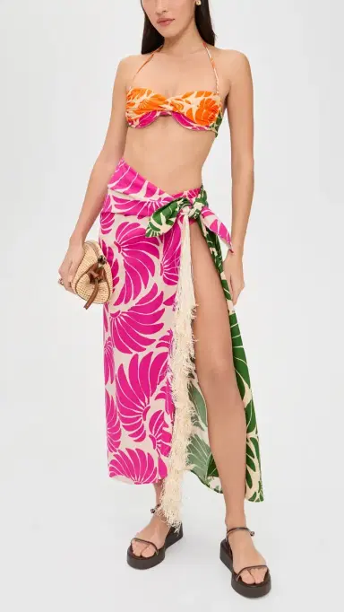 FARM Rio Banana Wings Midi Skirt Banana Wings Pink | Thumbnail 5 FARM Rio Banana Wings Midi Skirt Banana Wings Pink | Thumbnail 5