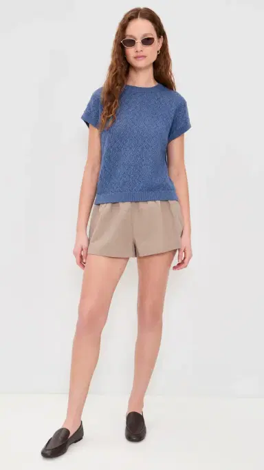 Varley Manae Pointelle Knit Top Bijou Blue | Thumbnail 5 Varley Manae Pointelle Knit Top Bijou Blue | Thumbnail 5