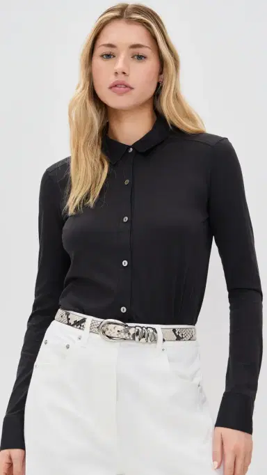 Theory Riduro Long Sleeve Button Down Black | Thumbnail 2 Theory Riduro Long Sleeve Button Down Black | Thumbnail 2