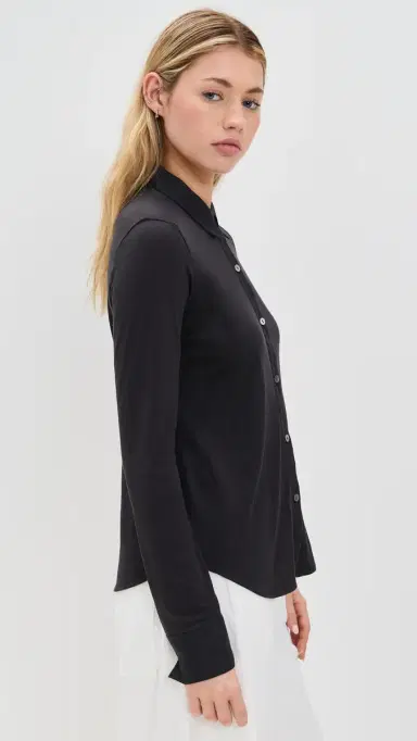 Theory Riduro Long Sleeve Button Down Black | Thumbnail 4 Theory Riduro Long Sleeve Button Down Black | Thumbnail 4