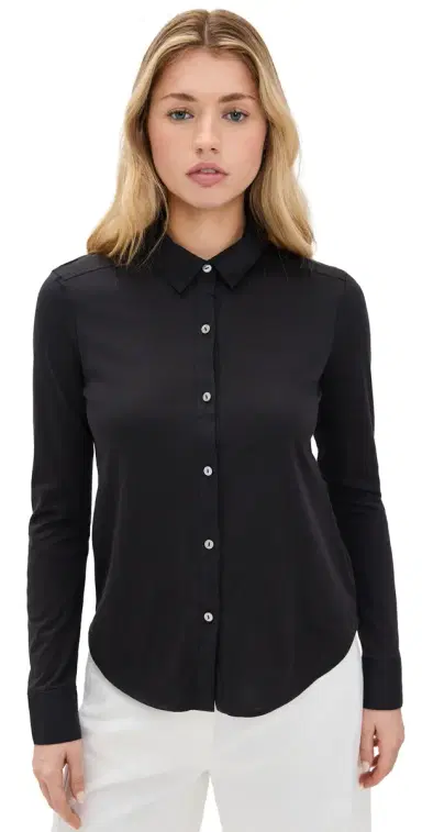 Theory Riduro Long Sleeve Button Down Black | Thumbnail 1 Theory Riduro Long Sleeve Button Down Black | Thumbnail 1
