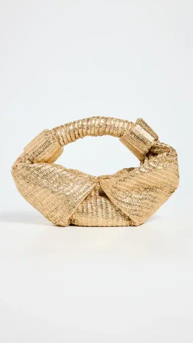 SIMONMILLER Metallic Raffia Lopsy Bag Gold/Natural One Size | Thumbnail 2 SIMONMILLER Metallic Raffia Lopsy Bag Gold/Natural One Size | Thumbnail 2