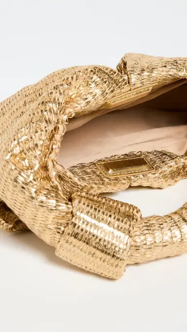 SIMONMILLER Metallic Raffia Lopsy Bag Gold/Natural One Size | Thumbnail 5 SIMONMILLER Metallic Raffia Lopsy Bag Gold/Natural One Size | Thumbnail 5