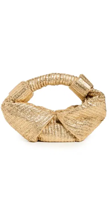 SIMONMILLER Metallic Raffia Lopsy Bag Gold/Natural One Size | Thumbnail 1 SIMONMILLER Metallic Raffia Lopsy Bag Gold/Natural One Size | Thumbnail 1