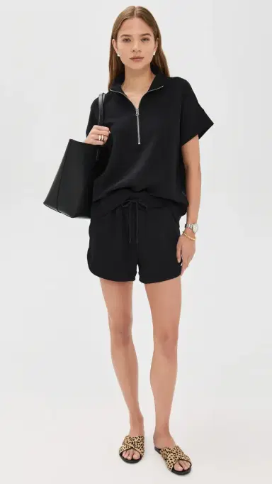 Varley Ritchie Short Sleeve Sweatshirt Black | Thumbnail 5 Varley Ritchie Short Sleeve Sweatshirt Black | Thumbnail 5