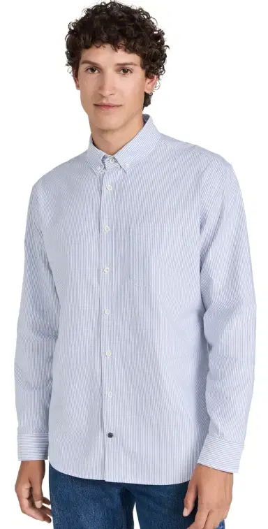 Taylor Stitch Jack Oxford Shirt Navy University Stripe 44 | Thumbnail 1 Taylor Stitch Jack Oxford Shirt Navy University Stripe 44 | Thumbnail 1