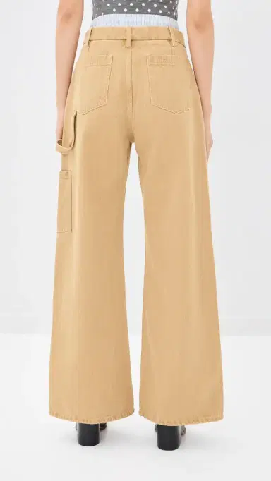 Monse Washed Double Waistband Wide Leg Jeans Tan | Thumbnail 3 Monse Washed Double Waistband Wide Leg Jeans Tan | Thumbnail 3
