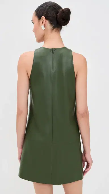 LE BOP olly Faux Leather Mini Dress Dark Green | Thumbnail 3 LE BOP olly Faux Leather Mini Dress Dark Green | Thumbnail 3