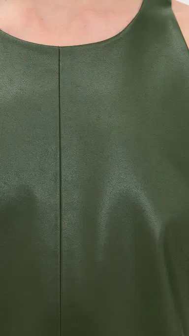 LE BOP olly Faux Leather Mini Dress Dark Green | Thumbnail 6 LE BOP olly Faux Leather Mini Dress Dark Green | Thumbnail 6