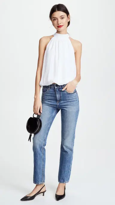 ALICE + OLIVIA aris Gathered Halter Top White | Thumbnail 5 ALICE + OLIVIA aris Gathered Halter Top White | Thumbnail 5