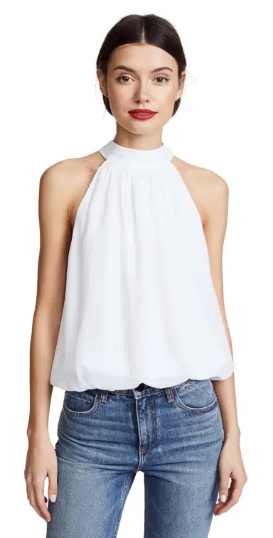 ALICE + OLIVIA aris Gathered Halter Top White | Thumbnail 1 ALICE + OLIVIA aris Gathered Halter Top White | Thumbnail 1