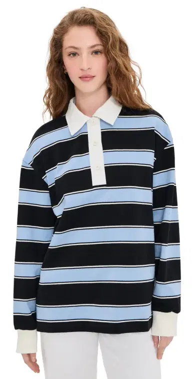 Closed triped Rugby Shirt ky Blue | Thumbnail 1 Closed triped Rugby Shirt ky Blue | Thumbnail 1