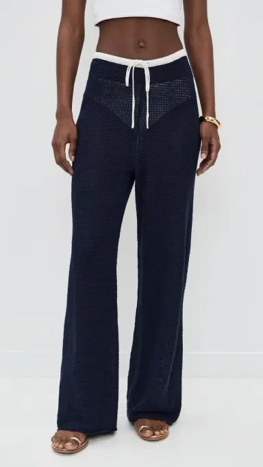 Onia inen Knit Drawstring Pants Noir Navy/Egret | Thumbnail 2 Onia inen Knit Drawstring Pants Noir Navy/Egret | Thumbnail 2