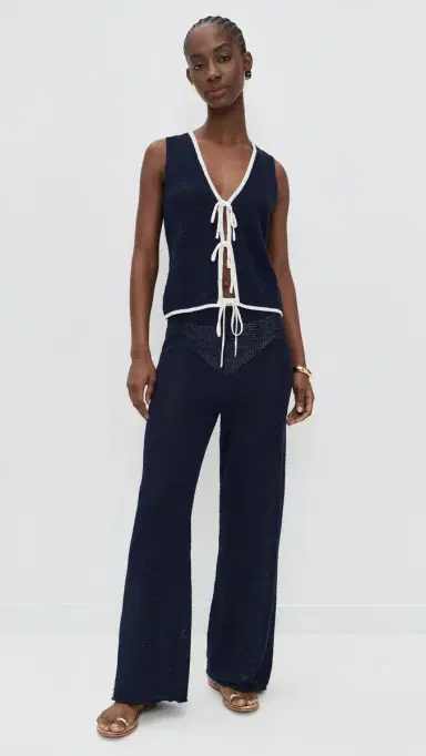 Onia inen Knit Drawstring Pants Noir Navy/Egret | Thumbnail 5 Onia inen Knit Drawstring Pants Noir Navy/Egret | Thumbnail 5