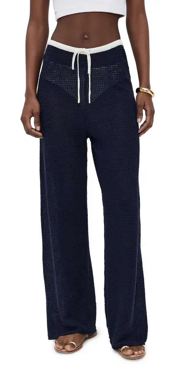 inen Knit Drawstring Pants Noir Navy/Egret inen Knit Drawstring Pants Noir Navy/Egret