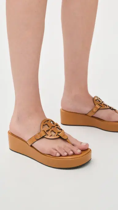 Tory Burch Miller Wedge Sandals 25mm Walnut | Thumbnail 3 Tory Burch Miller Wedge Sandals 25mm Walnut | Thumbnail 3