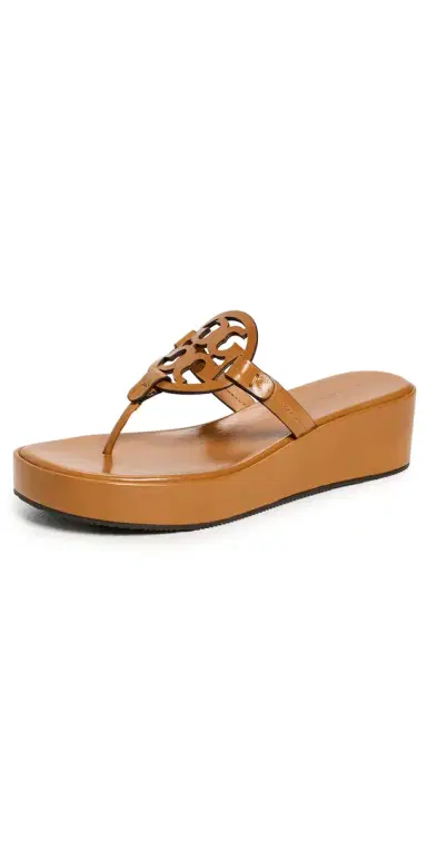 Tory Burch Miller Wedge Sandals 25mm Walnut | Thumbnail 1 Tory Burch Miller Wedge Sandals 25mm Walnut | Thumbnail 1