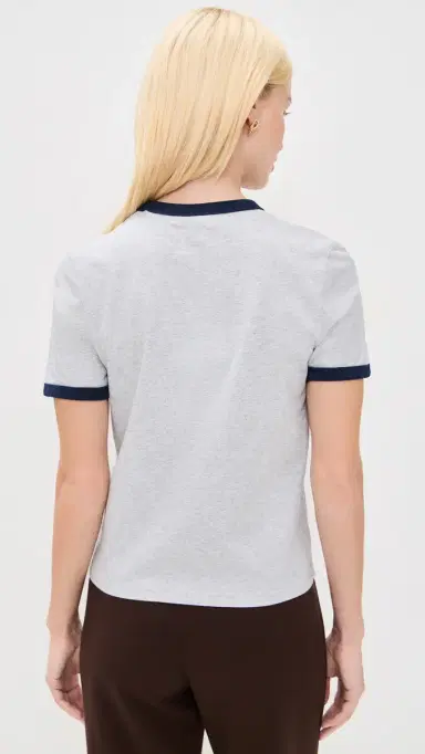 Sporty & Rich RH Riding Club Ringer Tee Heather Grey/Dark Navy | Thumbnail 3 Sporty & Rich RH Riding Club Ringer Tee Heather Grey/Dark Navy | Thumbnail 3